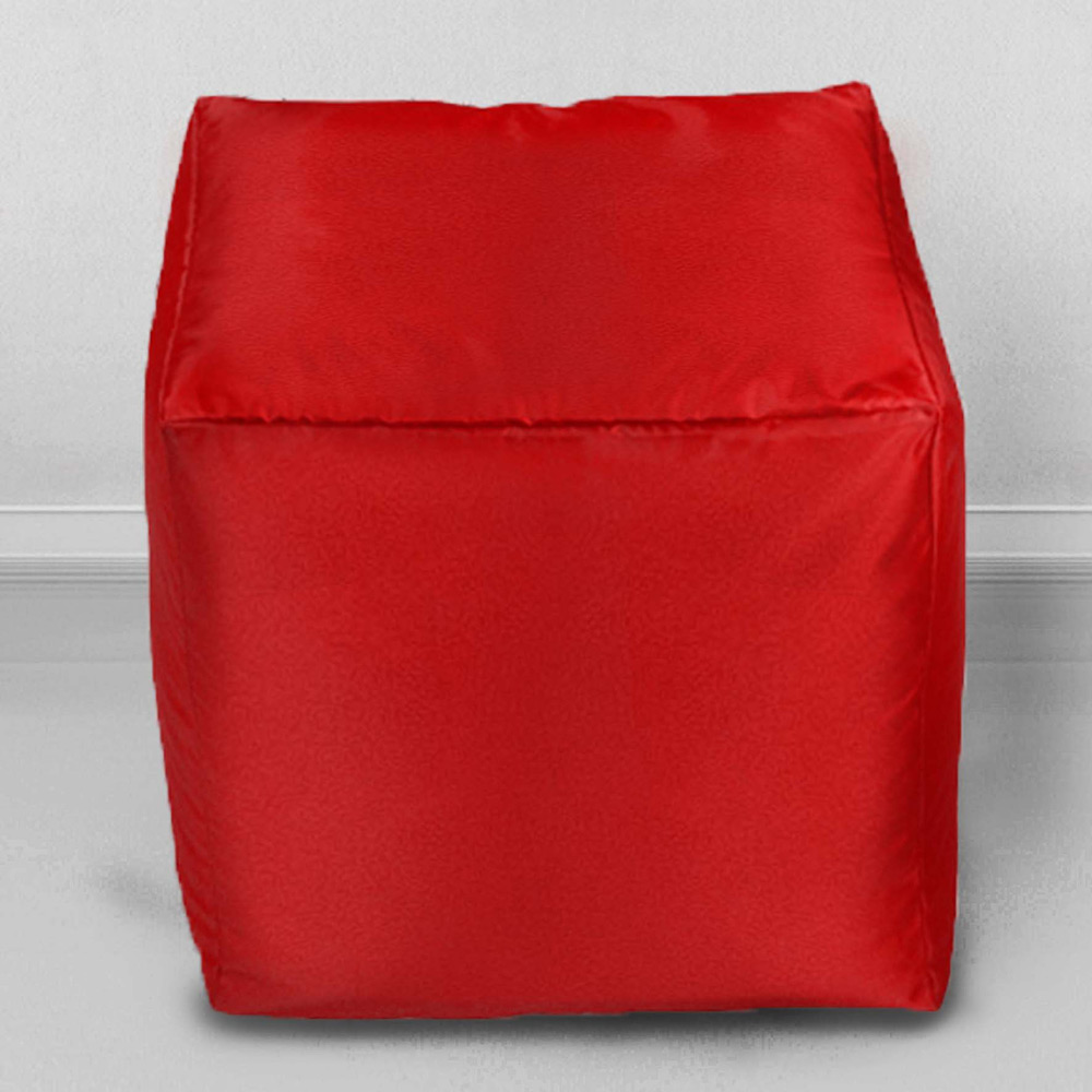 Пуфик бескаркасный Кубик Красный, оксфорд