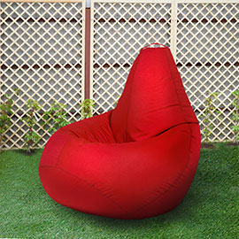 Кресло бескаркасное Груша Красный, размер Компакт, оксфорд