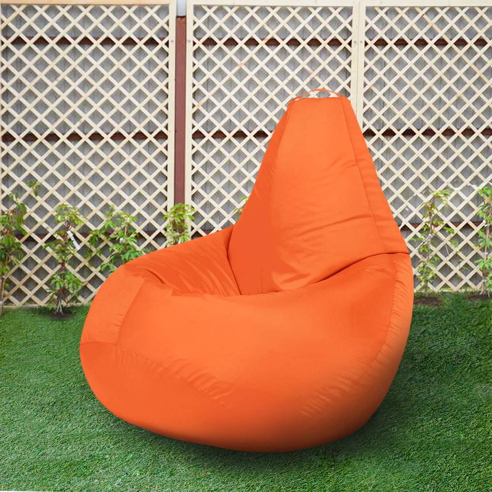 Кресло бескаркасное Груша Оранжевый, размер Компакт, оксфорд