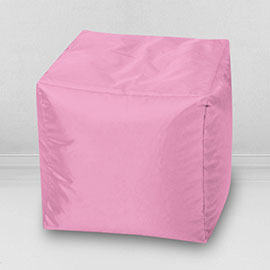 Пуфик бескаркасный Кубик Пыльно-розовый, оксфорд