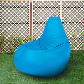 Кресло бескаркасное Груша Голубой, размер Компакт, оксфорд