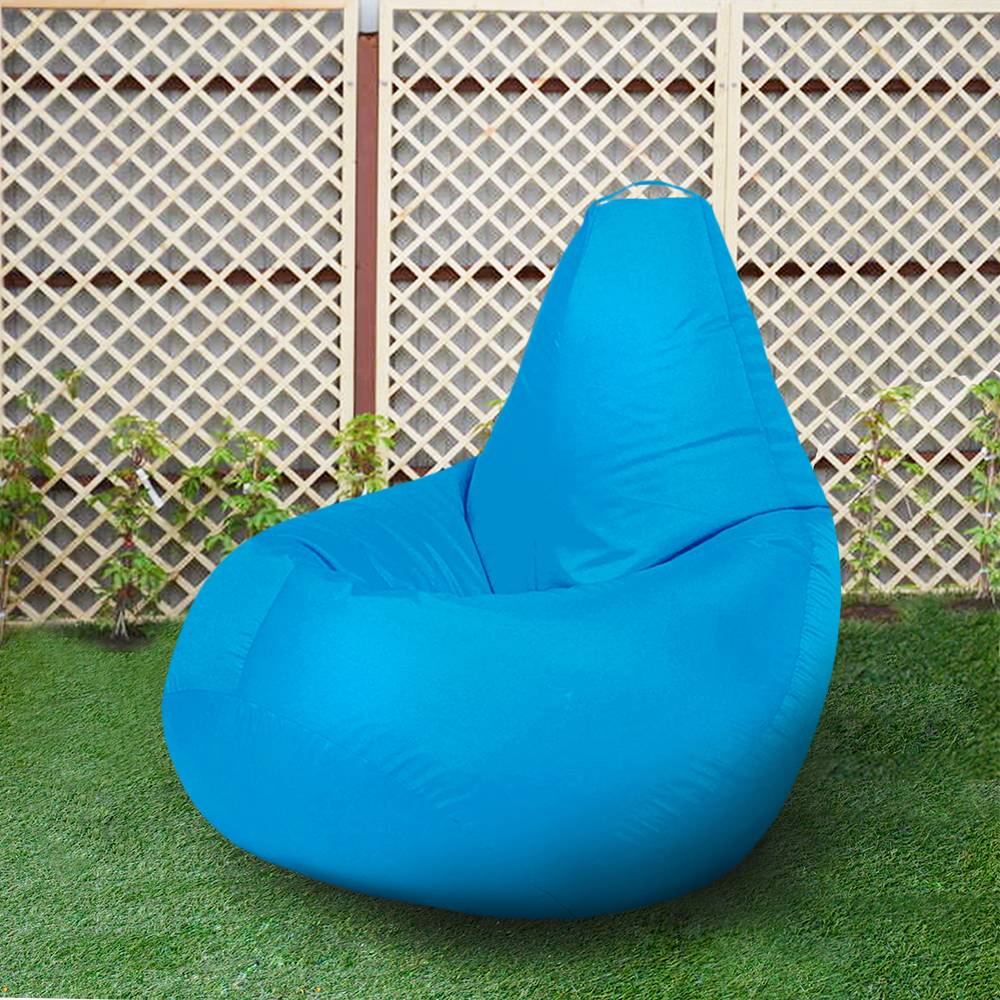 Кресло бескаркасное Груша Голубой, размер Стандарт, оксфорд