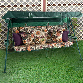 Матрас с 2-мя подушками 170 см на садовые качели Цветение, поликоттон/оксфорд
