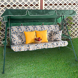 Матрас с 2-мя подушками 180 см на садовые качели Летняя сказка, поликоттон/оксфорд