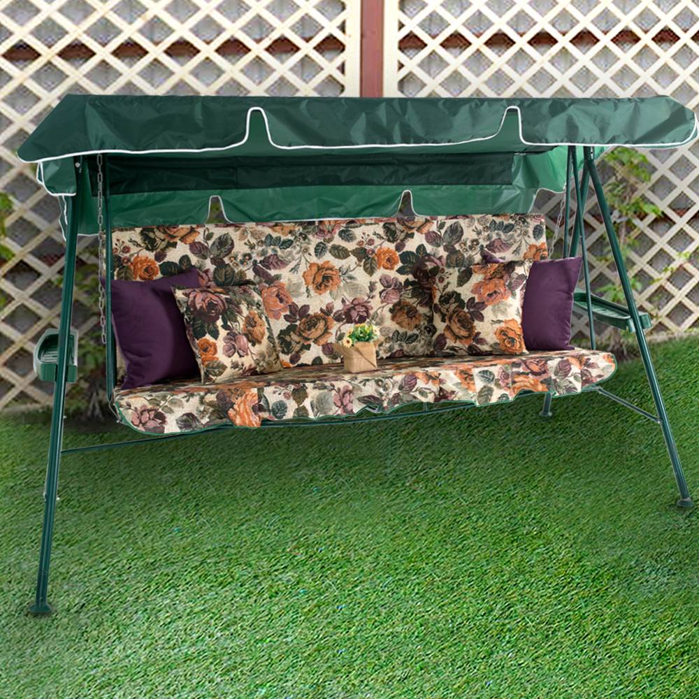 Матрас с 2-мя подушками 180 см на садовые качели Цветение, поликоттон/оксфорд