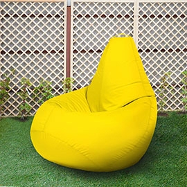 Кресло бескаркасное Груша Желтый, размер Комфорт, оксфорд
