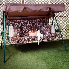 Матрас с 2-мя подушками 170 см на садовые качели Вензеля, поликоттон/оксфорд