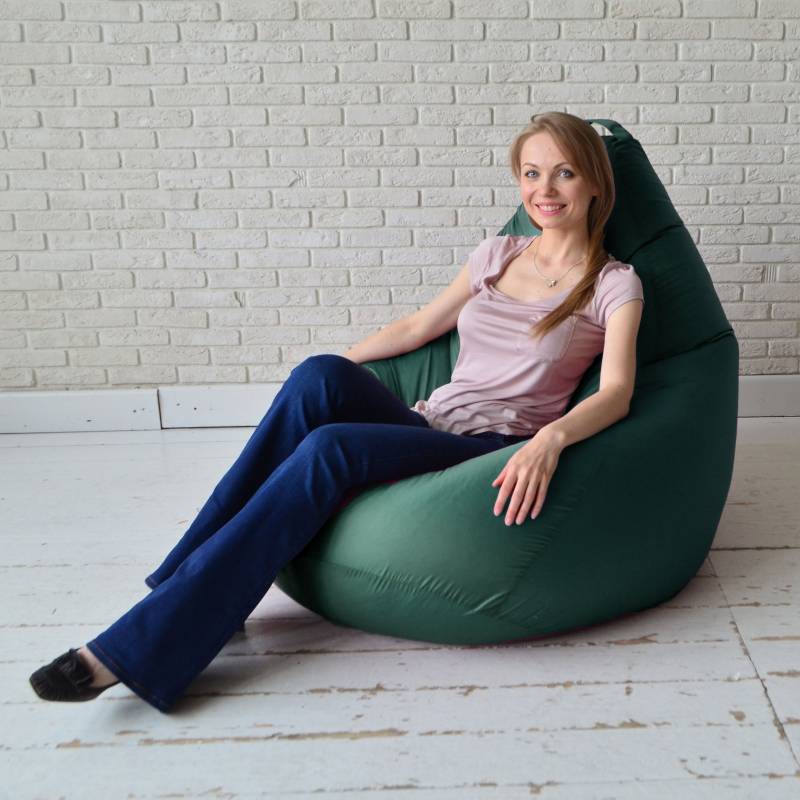 Кресло-груша размер Комфорт,ткань Оксфорд, цвет зеленый