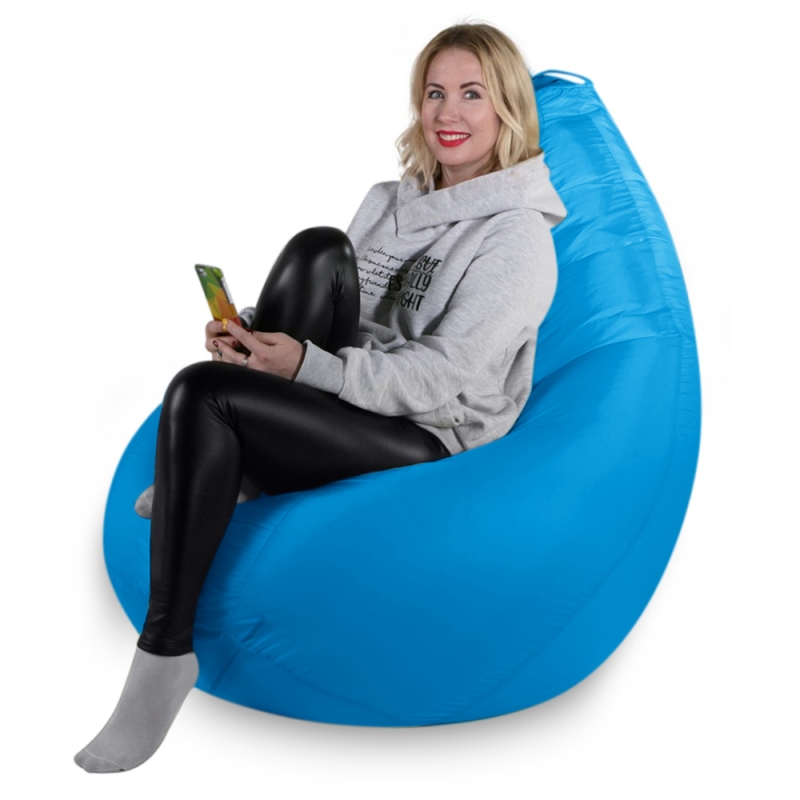 Кресло мешок Груша, размер Комфорт, цвет Голубой, оксфорд