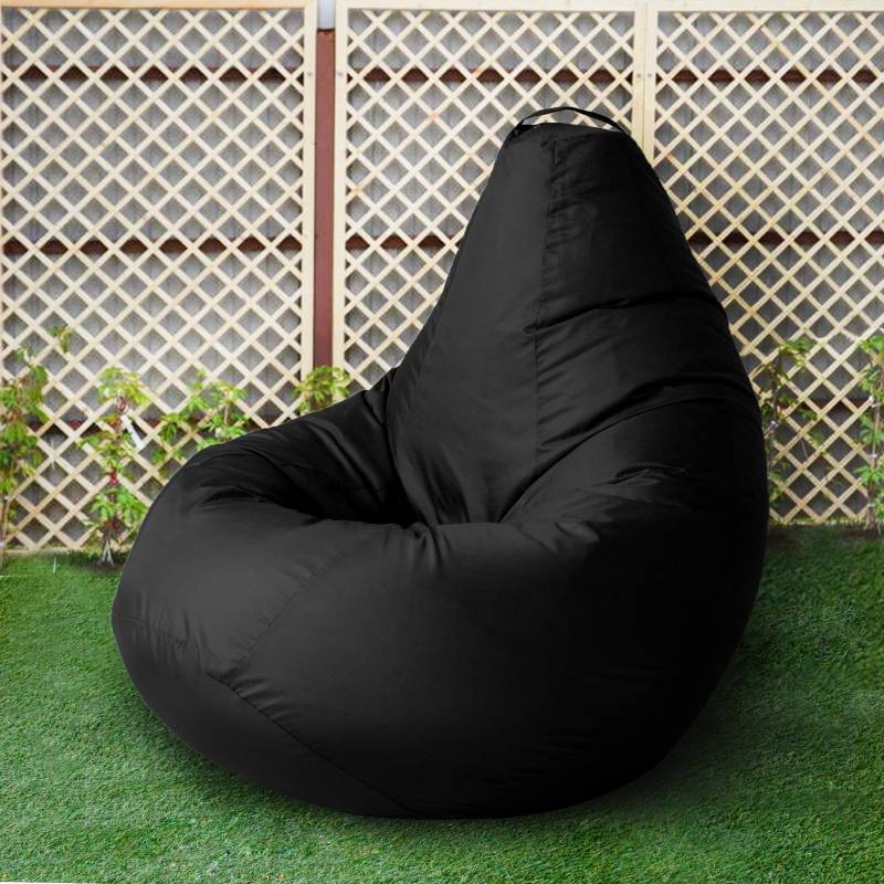 Кресло бескаркасное Груша Черный, размер Комфорт, оксфорд