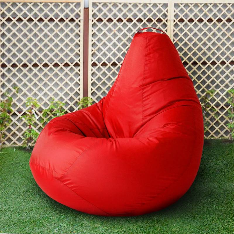 Кресло бескаркасное Груша Красный, размер Комфорт, оксфорд