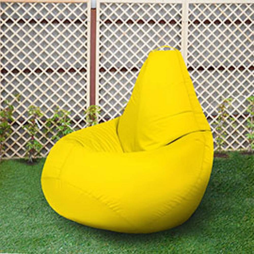 Кресло бескаркасное Груша Желтый, размер Комфорт, оксфорд