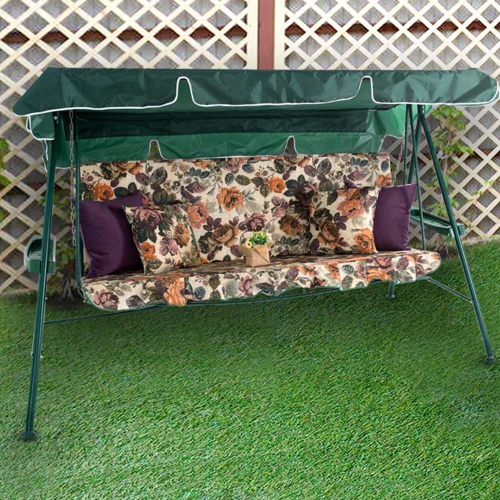 Матрас с 2-мя подушками 160 см на садовые качели Цветение, поликоттон/оксфорд